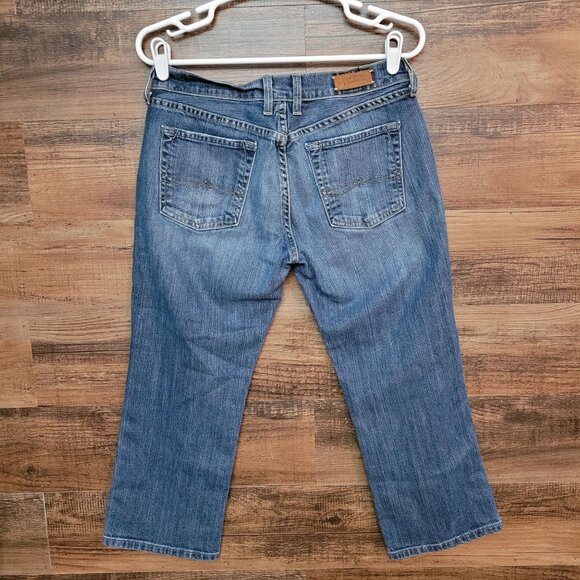 Lucky Brand Jeans Size 6 Gene Montesano Crop Dunagrees USA Medium Light Wash - Picture 2 of 14